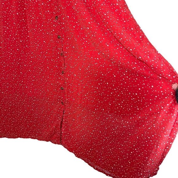 Suzanne Betro‎ Red and Ivory Polka Dot Button Front Dress XL - Picture 4 of 12